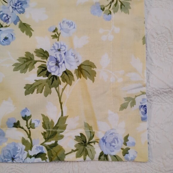 Laura Ashley Cassidy Pillow Cases Shams Pair Set of 2 Floral Plaid Check Yellow - Picture 4 of 7